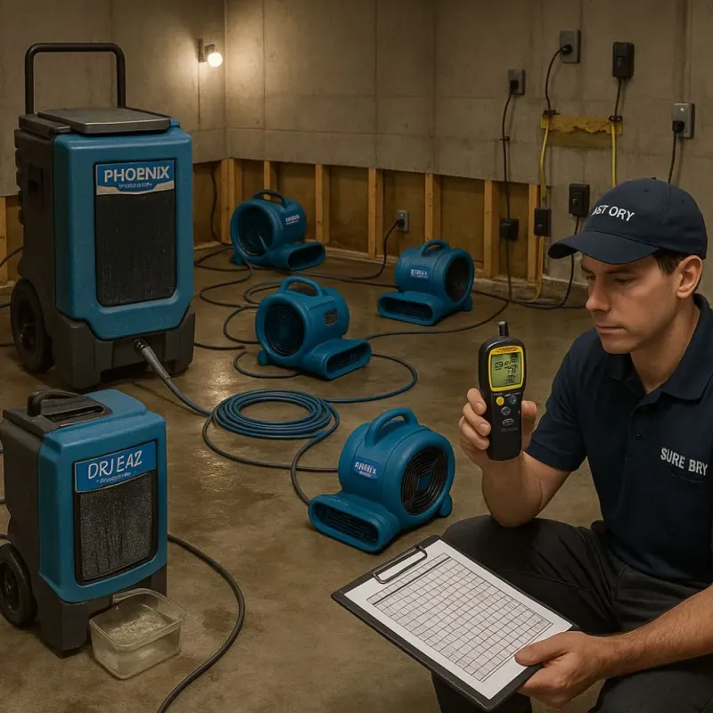 Structural Drying and Dehumidification process in South Monroe, MI